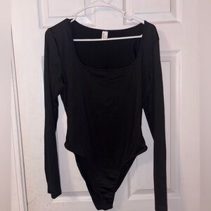 Elegant Black Long Sleeve Bodysuit
